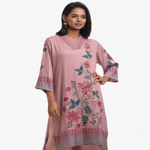 Pink Georgette A-line Kameez